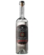 Flaske Topanito Mezcal Tobalá Blanco med klar, farveløs væske